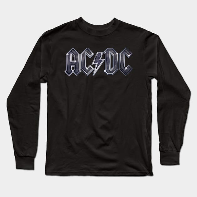 AC DC Chrome Metallic Long Sleeve T-Shirt by tabkudn